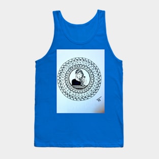 A girl with headphones Mandala Tank Top